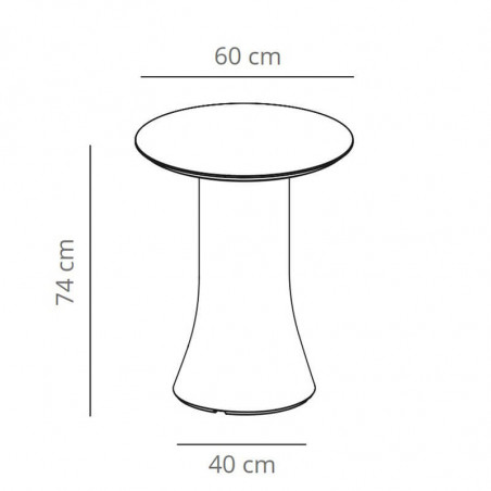 Table d'extérieur circulaire design Cambio de Viccarbe - taille petite fiche technique| Aiure